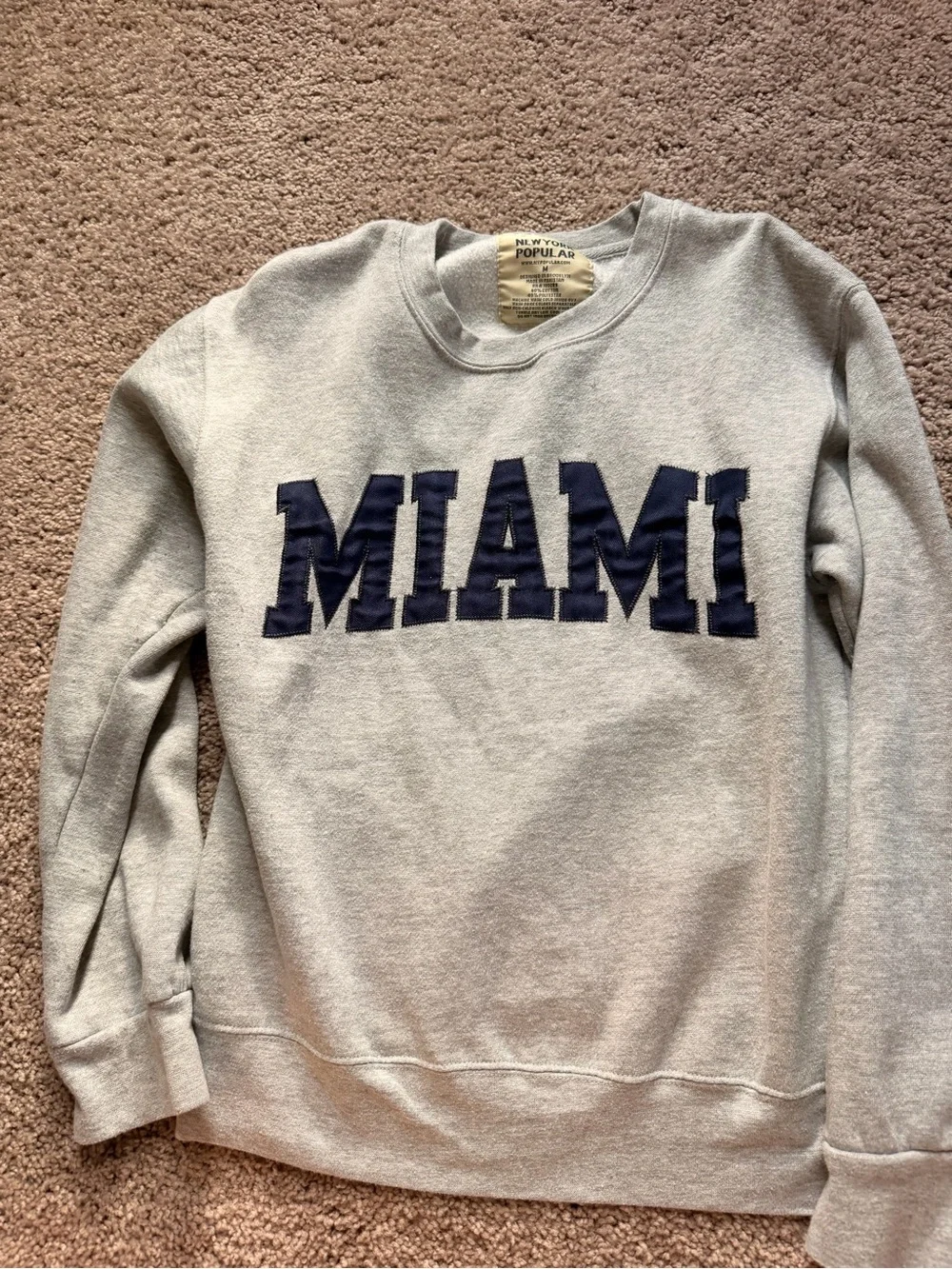 Miami Appliqué Crewneck Sweatshirt - Gray